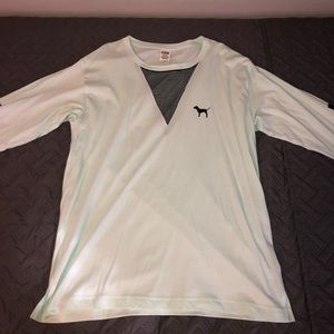 PINK Light Green Long Sleeve w/ Mesh